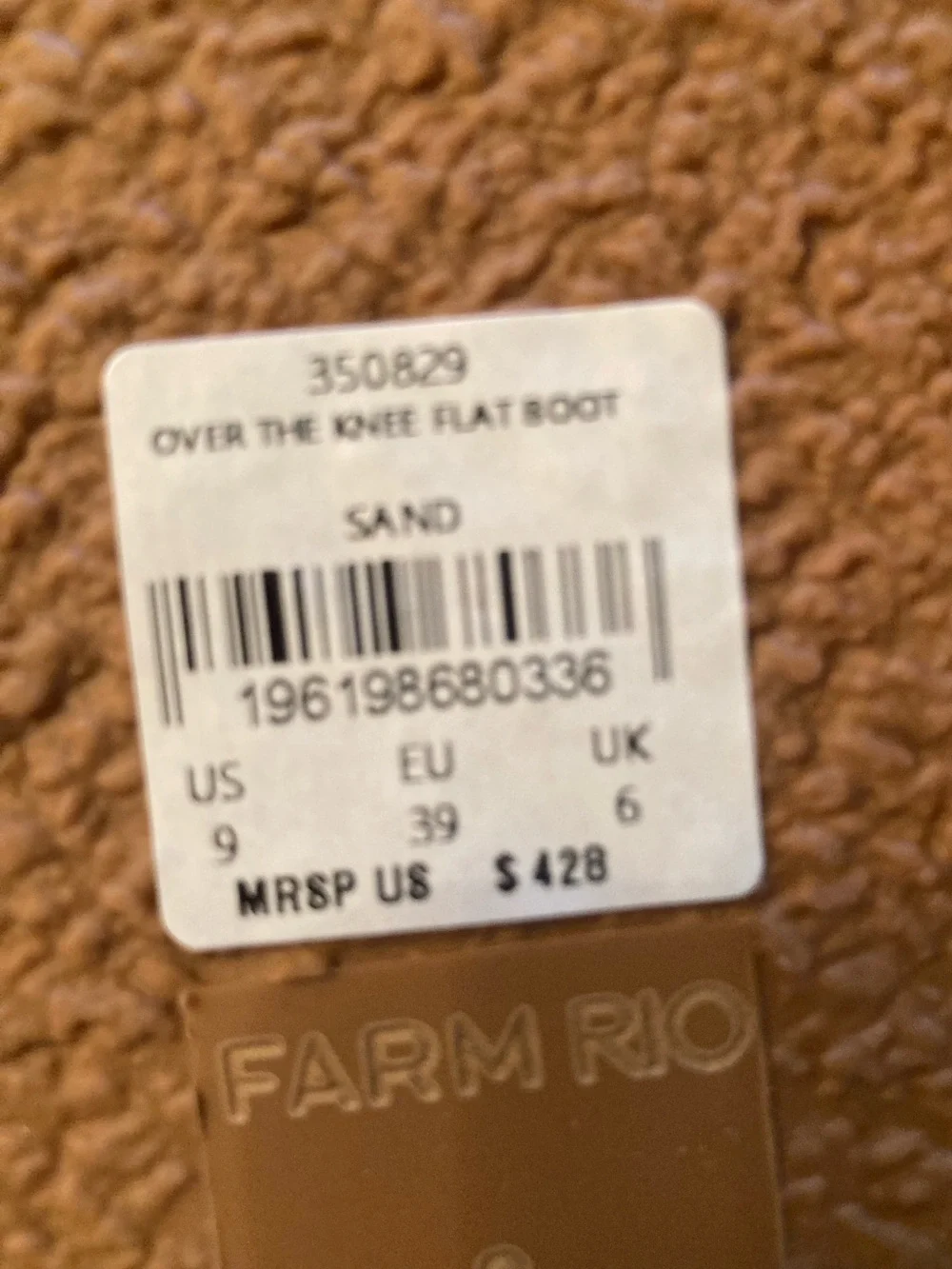 NEW FARM Rio Brown Over The Knee Flat Boot Brown Suede Leather Size 9 or EU 39